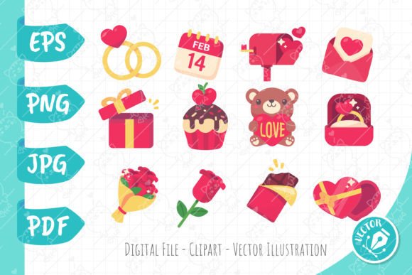 Download Valentine's Day Card Decorative Elements - Element Collection
