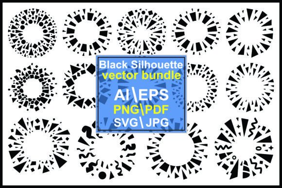 Download Black Geometric Shapes Bursting Outward - Shape Collection