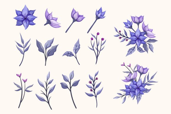 Download Botanic Blossom Floral Foliage Elements - Element Collection