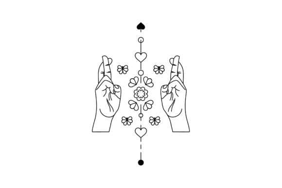 Download Floral Element Cross Finger Wishing Luck - Element Collection