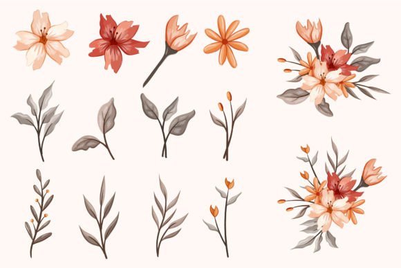 Download Set Botanic Blossom Floral Elements - Element Collection