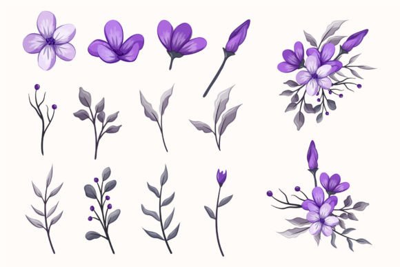 Download Set Botanic Blossom Floral Elements - Element Collection